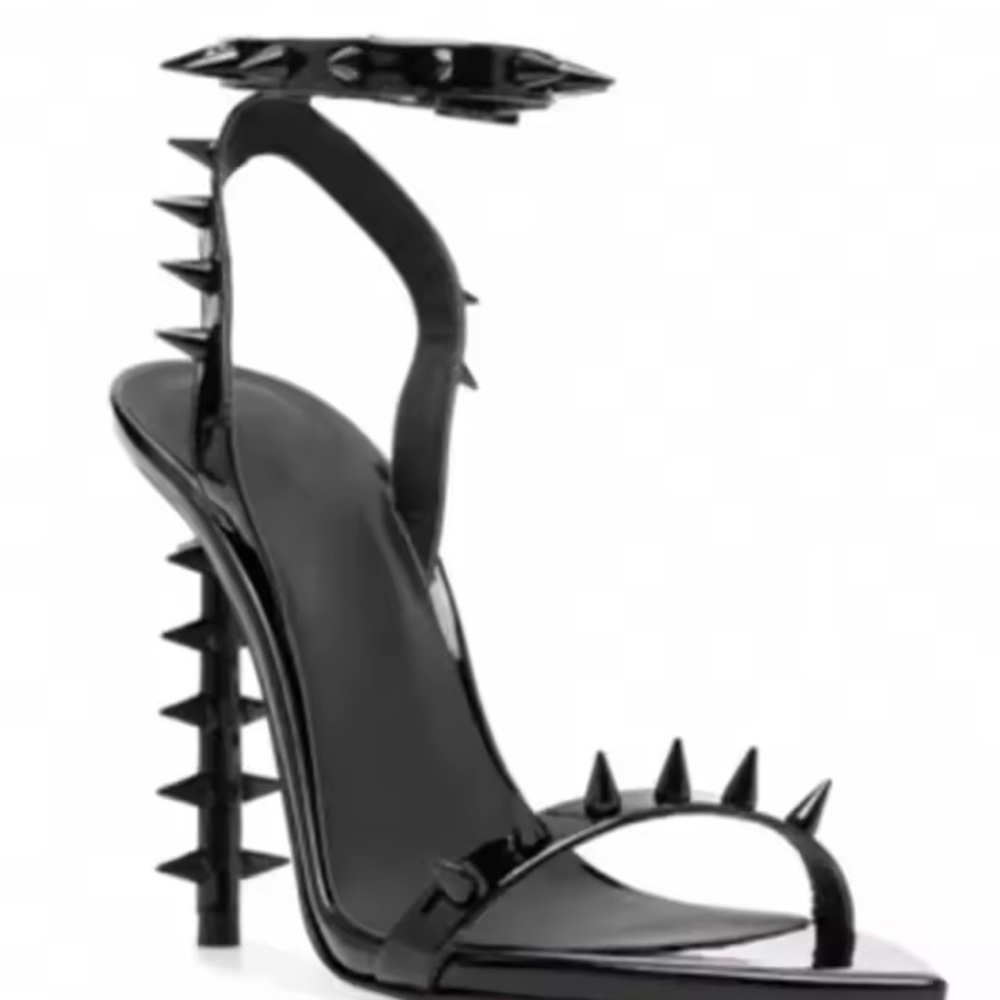 Edgy Black Spiked Heels
